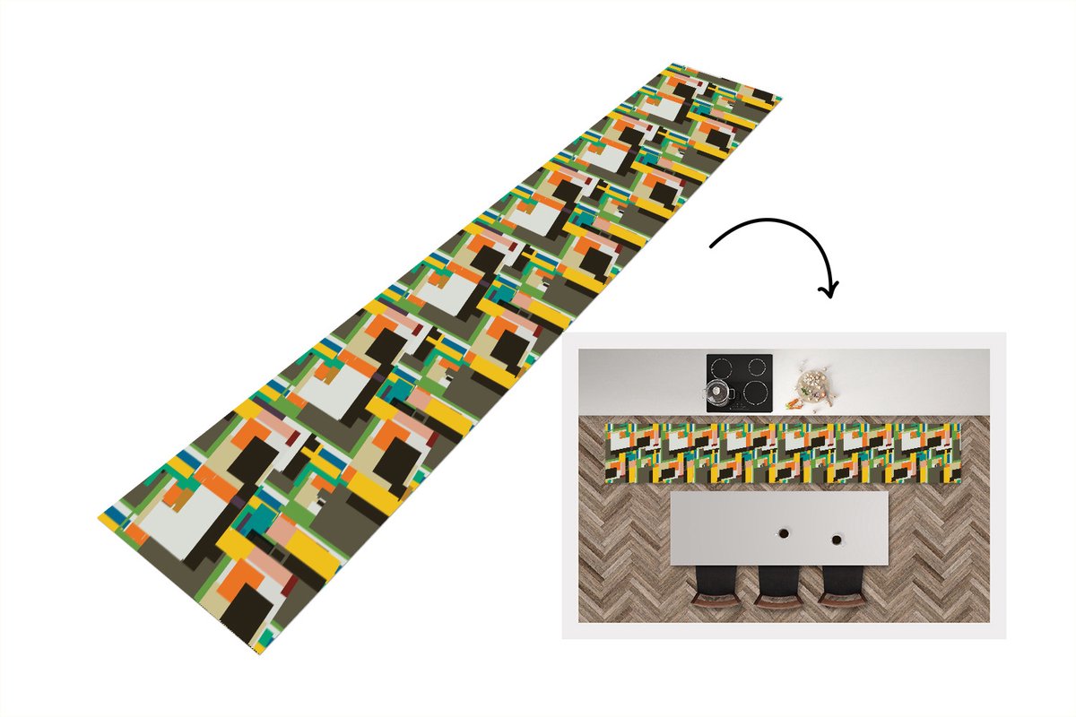 KitchenYeah Keukenloper - Keukenmat - Geometrisch - Patronen - Abstract - Keuken vloerkleed Multicolor