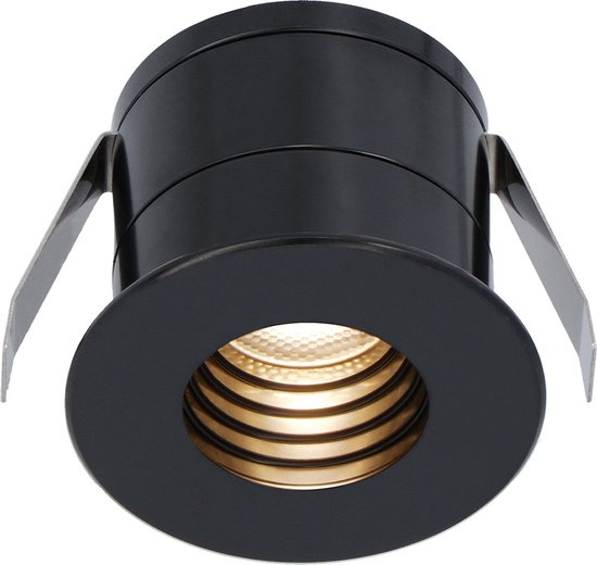 Betty zwarte LED Inbouwspot - Verzonken - 12V - 3 Watt - Veranda verlichting - voor buiten - 2700K warm wit