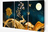Schilderen Op Nummer VolwassenenDrieluik DIY Paint By Number Compleet Hobby Pakket 3 luik op Frame met Vernis - ®Arty Bee - Miraculous 3x 40x50cm