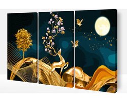 Peinture Par Numéros AdultesTriptyque DIY Peinture Par Numéro Forfait Complet Hobby 3 Panneaux sur Cadre avec Vernis - ®Arty Bee - Miraculous 3x 40x50cm