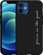 Cazy Hoesje Zwart geschikt voor iPhone 12/12 Pro - Focus On The Good