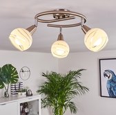 Moderne Ledlamp - Ronde Plafondlamp - Verstelbare lamp - Draailamp - Mat Nikkel Muurlamp - Zilveren Hanglamp - Bolle Plafondlamp -  Eetkamer Muurlamp - Huiskamer Plafondlamp - Meta