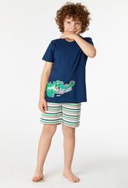 Woody pyjama jongens/heren - marineblauw - krokodil - 221-1-PSU-S/874 - maat XXL