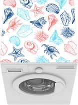 Wasmachine beschermer mat - Zomer - Zeeschelp - Zeester - Strand - Patronen - Breedte 60 cm x hoogte 60 cm