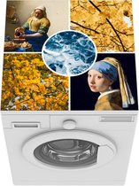 Wasmachine beschermer - Wasmachine mat - Vermeer - Collage - Kunst - 60x60 cm - Droger beschermer