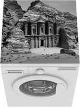 Wasmachine beschermer mat - Jordanië - Petra - Zwart - Wit - Breedte 60 cm x hoogte 60 cm