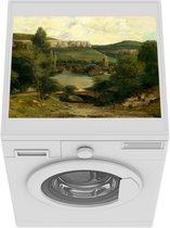 Wasmachine beschermer mat - Gezicht op Ornans - Gustave Courbet - Breedte 55 cm x hoogte 45 cm