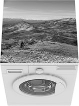 Wasmachine beschermer mat - Alpe di Siusi - Zwart - Wit - Berg - Breedte 60 cm x hoogte 60 cm