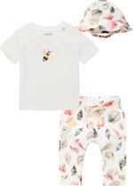 Noppies - kledingset - 3delig - broek Snow White met sprint - shirt Snow White - Zonnehoedje met schelpen - Maat 62