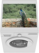 Wasmachine beschermer mat - Pauw - Muur - Bos - Breedte 55 cm x hoogte 45 cm