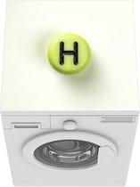 Wasmachine beschermer mat - Letter H op witte achtergrond - Breedte 60 cm x hoogte 60 cm