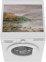 Wasmachine beschermer mat - Olieverfschilderij van een baai - Breedte 55 cm x hoogte 45 cm