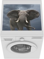 Wasmachine beschermer mat - Rennende olifant donkere lucht - Breedte 55 cm x hoogte 45 cm