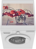 Wasmachine beschermer mat - Boeket van papavers - Breedte 55 cm x hoogte 45 cm