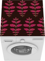 Wasmachine beschermer mat - Patroon - Bladeren - Roze - Breedte 60 cm x hoogte 60 cm