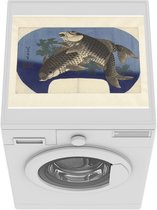 Wasmachine beschermer mat - Twee karpers - Schilderij van Katsushika Hokusai - Breedte 55 cm x hoogte 45 cm