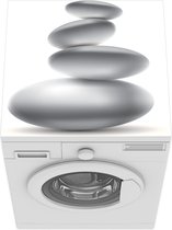 Wasmachine beschermer mat - Stapel kiezelstenen - Breedte 60 cm x hoogte 60 cm
