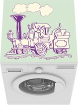 Wasmachine beschermer mat - Illustratie van een kangoeroe in een stoomtrein - Breedte 60 cm x hoogte 60 cm