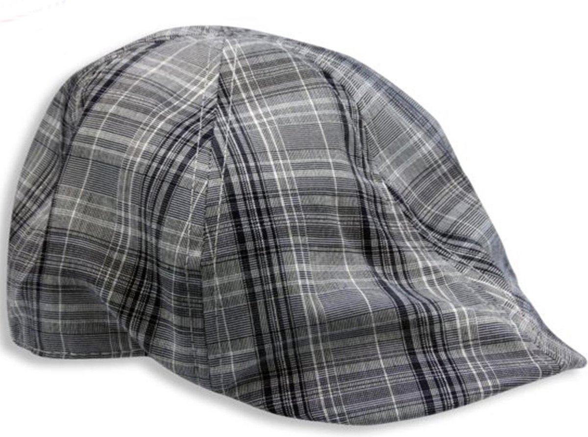 Zomerpet gasby flatcap blauw wit gestreept maat one size