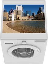 Wasmachine beschermer mat - Plein - Dallas - Gebouwen - Breedte 55 cm x hoogte 45 cm