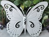 Muurdecoratie Witte vlinder 30cmx36cm