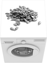 Wasmachine beschermer mat - Bruine pompoenpitten - zwart wit - Breedte 60 cm x hoogte 60 cm