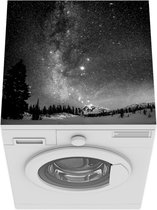 Wasmachine beschermer mat - Helder sterrenstelsel - zwart wit - Breedte 60 cm x hoogte 60 cm