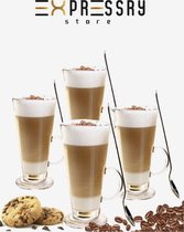 ✅ Latte Macchiato Glazen - Koffieglazen - Cappuccino Glazen - Cappuccino Kop - Latte Glazen - 250 ML - Set Van 4 ✅