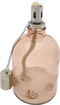 Deco olielamp - Met Wit Zand En Schelpen - 22 x 11 cm - Peach