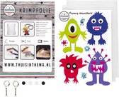 Funny Monsters Krimpie Dinkie Pakket - Krimpfolie Knutselpakket - Krimpfolie vellen - Krimpfolie Sieraden maken - knutselen meisjes