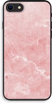 Case Company® - iPhone 8 hoesje - Roze marmer - 100% Biologisch Afbreekbaar - Duurzaam - Biodegradable Soft Case - Milieuvriendelijke Print op Achterkant - Zwarte Zijkanten - Bescherming Over