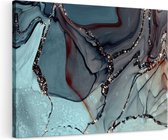 Artaza Canvas Schilderij Abstracte Kunst - Waterkleur Marmer - 120x80 - Groot - Foto Op Canvas - Wanddecoratie Woonkamer