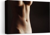 Artaza Canvas Schilderij Naakte Vrouwen Lichaam met Borsten - Erotiek - 30x20 - Klein - Foto Op Canvas - Canvas Print