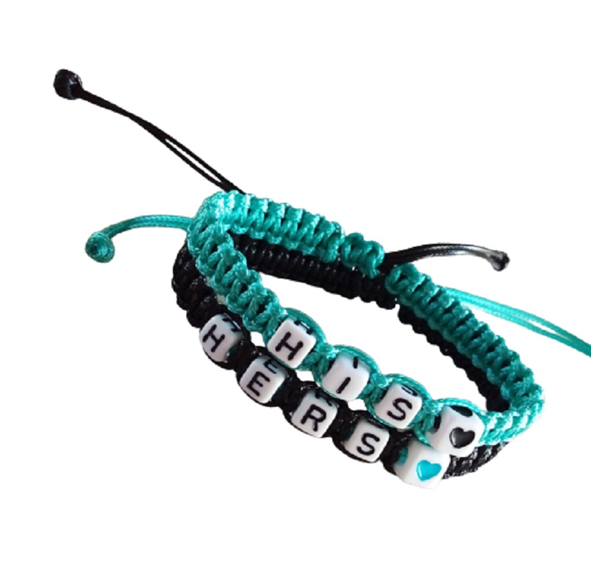 Couple bracelet | his, hers | groen,zwart | armbandenset
