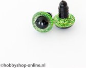 Veiligheidsogen sparkle 10 mm groen 1 paar