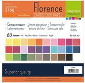 Scrapbookpapier - Cardstock - Diverse Kleuren - Texture - 30,5x30,5cm - 216 grams - Florence - 60 vellen