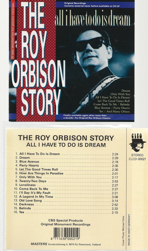 ROY ORBISON - ALL I HAVE TO DO IS DREAM, Roy Orbison | CD (album