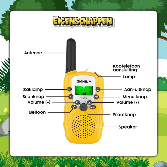 Uzoli Walkie Talkie para niños, Walkie Talkies de largo alcance para