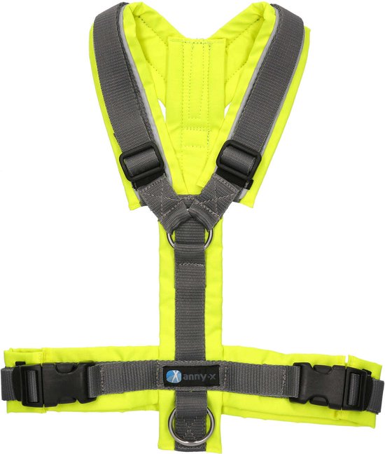 AnnyX Hondentuig – PROTECT – Speurtuig – Grijs/Neongeel – maat S – Borstomvang 52-64cm – Gewicht hond 9 -19 kg – My K9