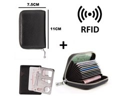 Portemonnee - Pasjeshouder - RFID - Zwart - Dames - Heren