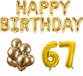 67 jaar Verjaardag Versiering Ballon Pakket Goud