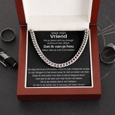 Schakelketting Heren - Zilver Kleurig - Cuban Link Ketting - Ketting Heren 5 mm - Valentijn Cadeautje voor Hem - Persoonlijk Cadeau - Verstelbaar 46 tot 56 cm