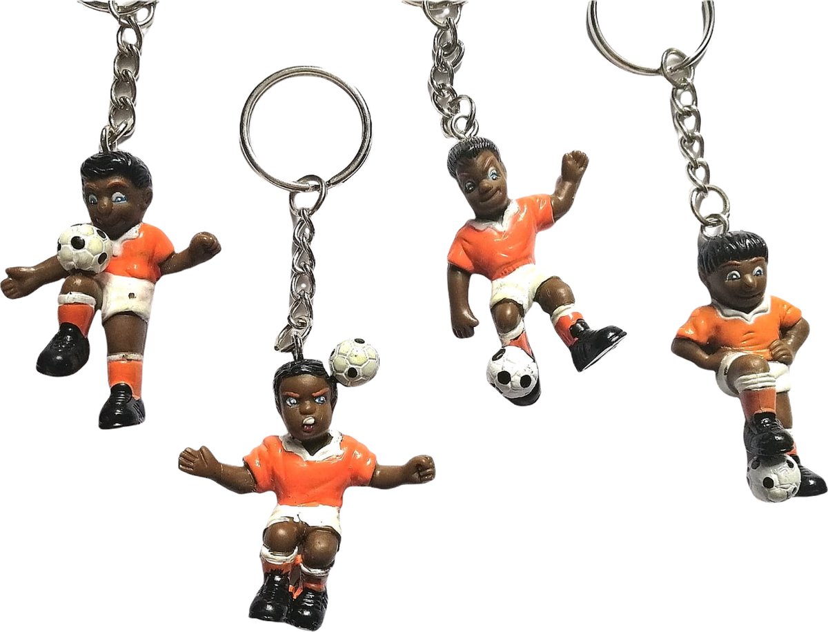 Voetbal - Voetballer - Sleutelhanger - Voetballer - Oranje - Gekleurd - Knie