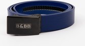 Black & Brown Belts/ Outlined 2.0 - Blue Belt /Automatische riem/ Automatische gesp/Leren riem/ Echt leer/ Heren riem zwart/ Dames riem zwart/ 125 CM/ Broeksriem/