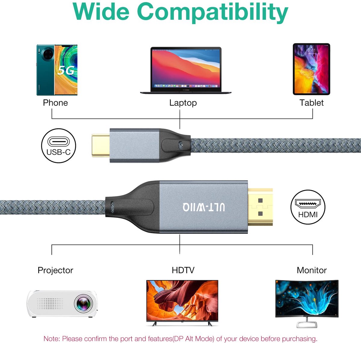 StarTech 3 meter USB-C naar DisplayPort kabel - 4K 60Hz - zwart