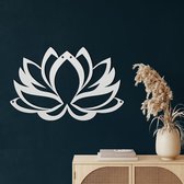 Wanddecoratie |Lotus decor | Metal - Wall Art | Muurdecoratie | Woonkamer |Wit| 76x51cm