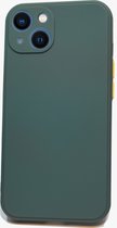 Apple iphone 13 Hoesje Back Cover met camera bescherming  Donker Groen 1x Gratis Glass Screenprotecto