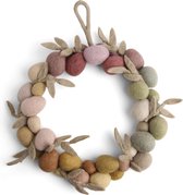 Paaskrans met Eitjes van Én Gry & Sif - paasdecoratie van vilt diameter 25 cm - krans voor Pasen