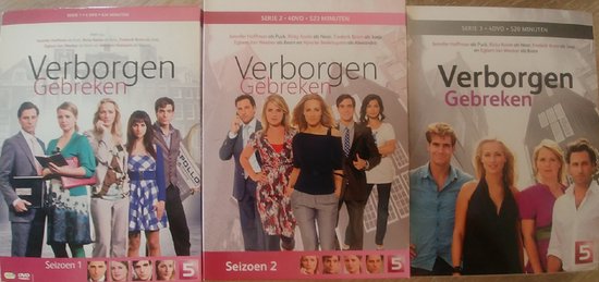 Dvd boxen van de serie Verborgen Gebreken. Verschillende seizoenen afgebeeld.