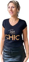 T-shirt zwart tres chiq musthaves by Elja maat S/M